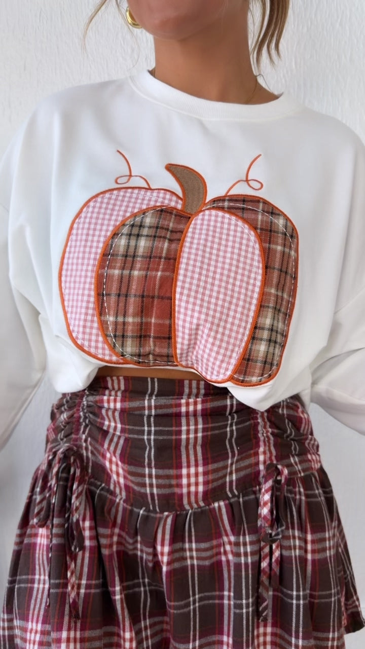 Plaid Flannel Skort, Brown