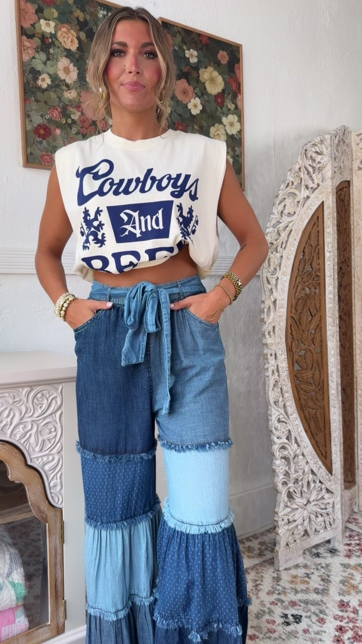 Cowboys & Beer Logo Muscle Tee