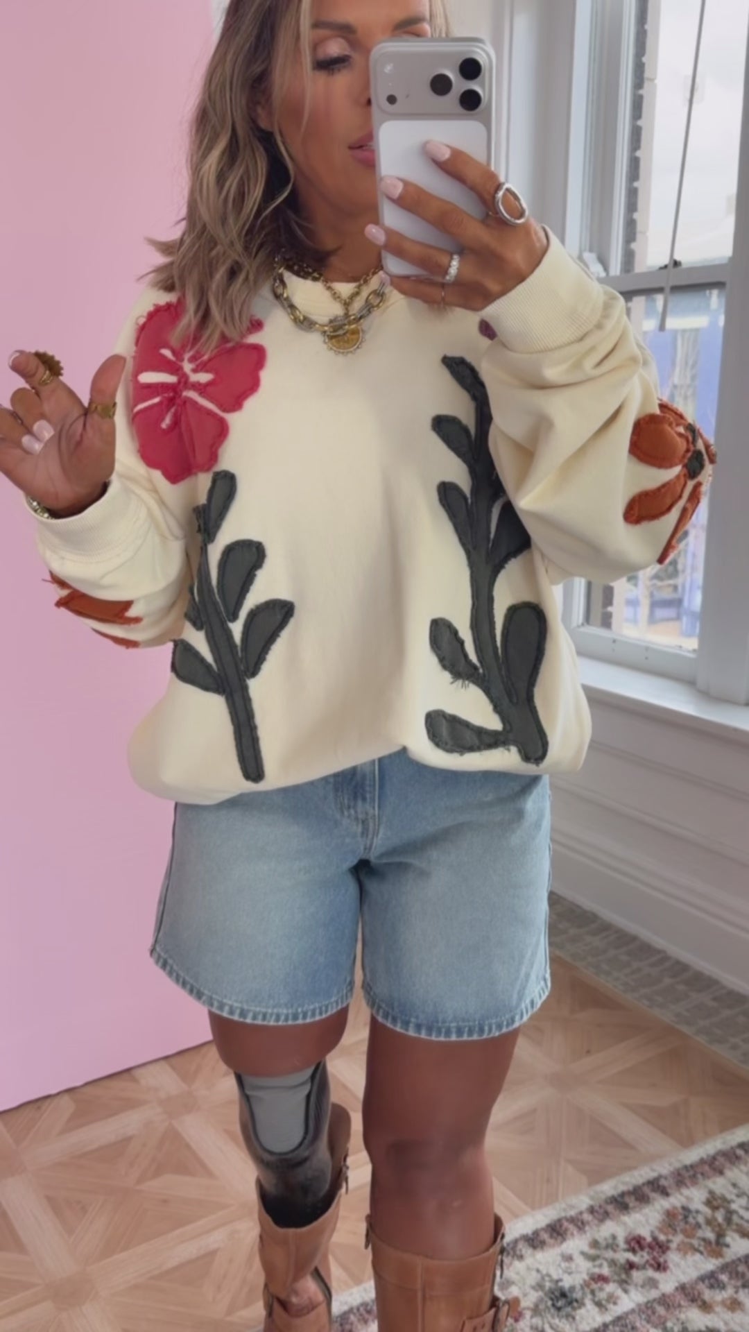 Floral Days Sweatshirt, Natural