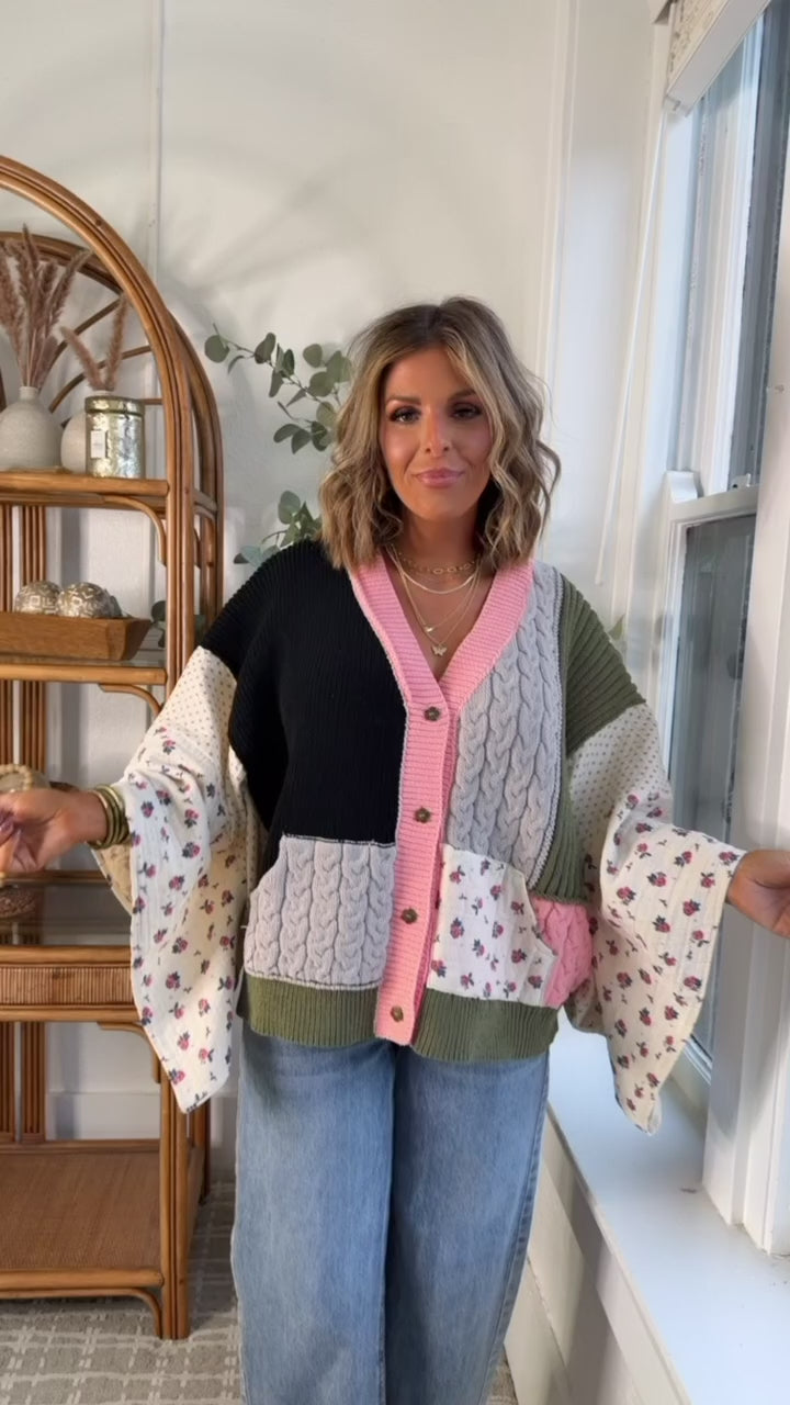 Fable Stitch Button Up, Black Multi