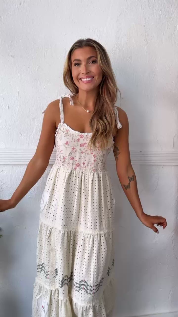 Fallin Florals Maxi Dress, Cream