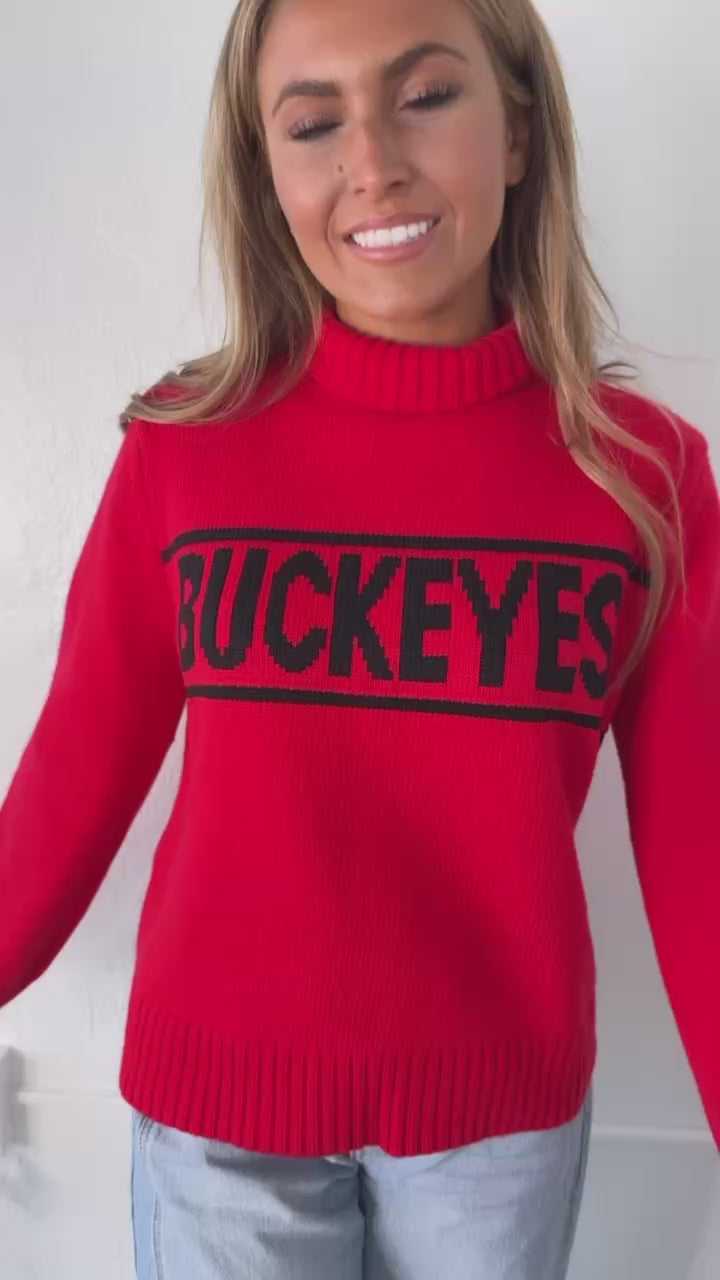 Varsity Buckeye Sweater, Red