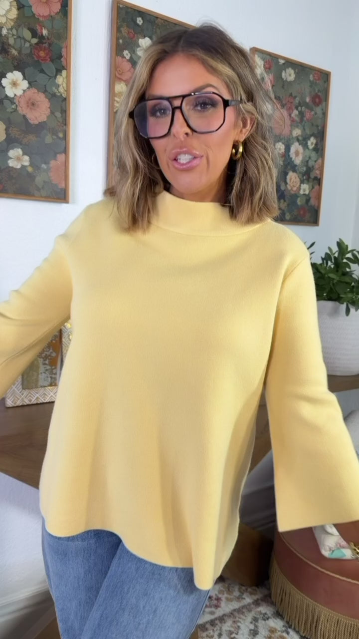 Slate Edit Knit Sweater, Mellow Yellow