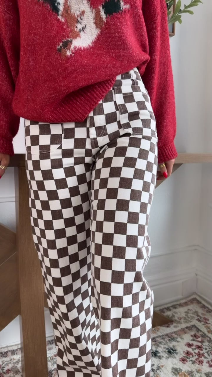 Finish Line Checkered Pant, Brown