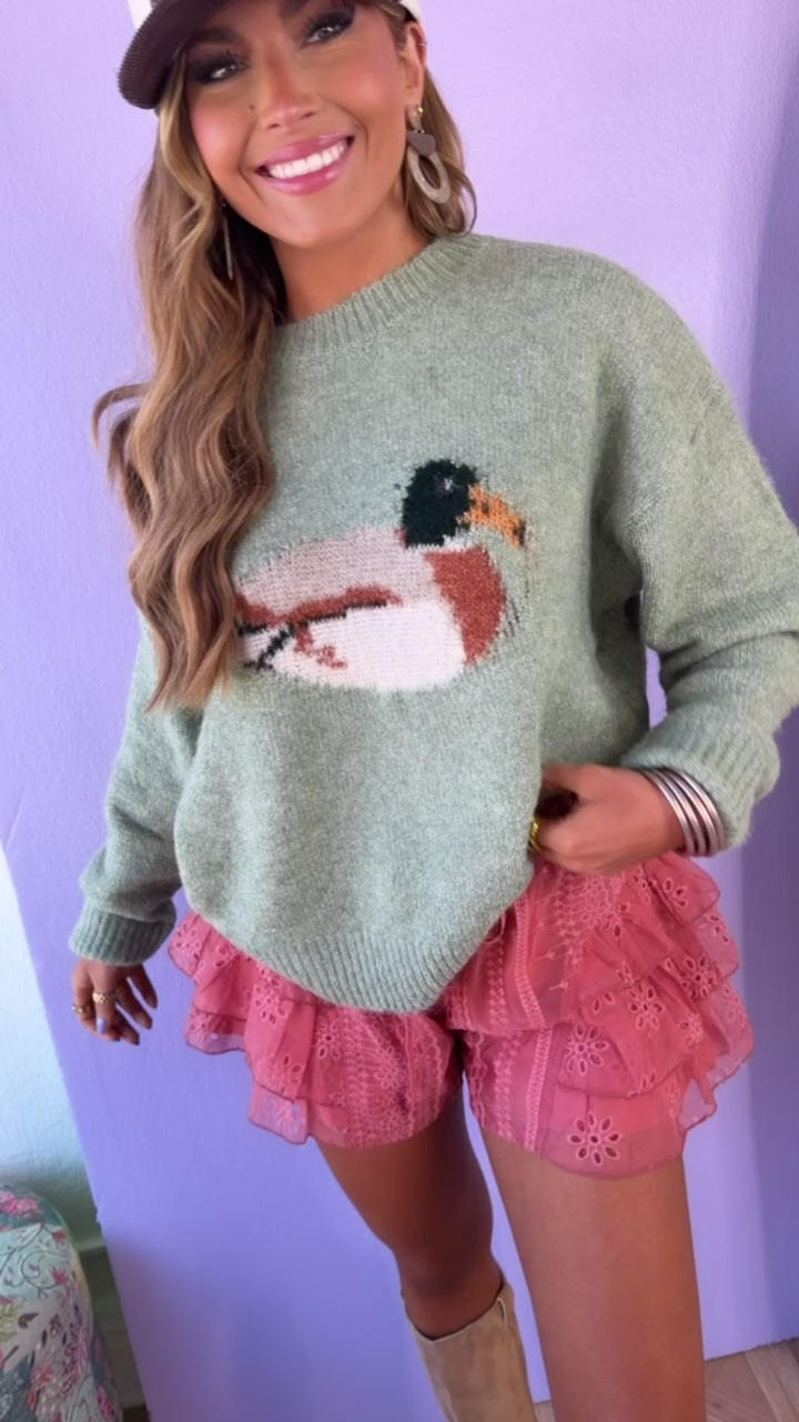 Puddle Jumper Duck Sweater, Sage