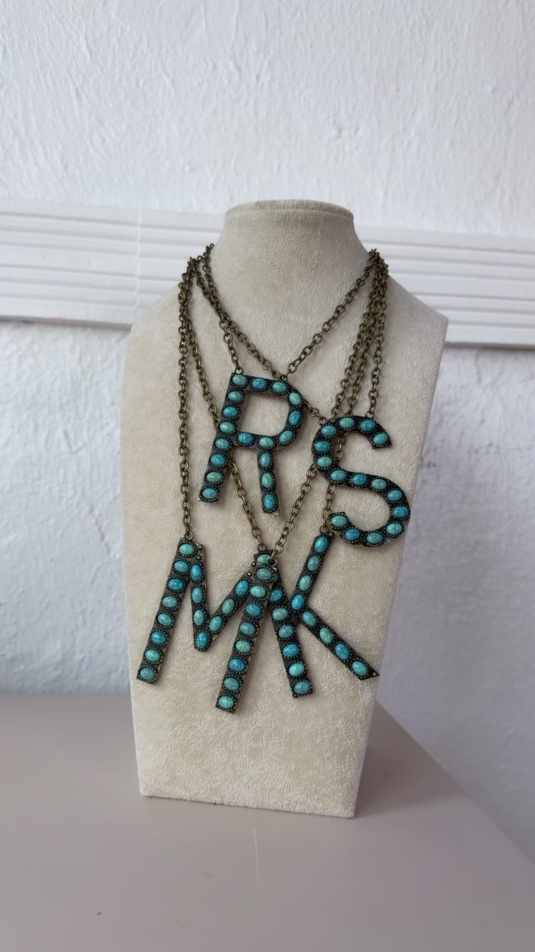 Blaze Initial Necklace, Bronze