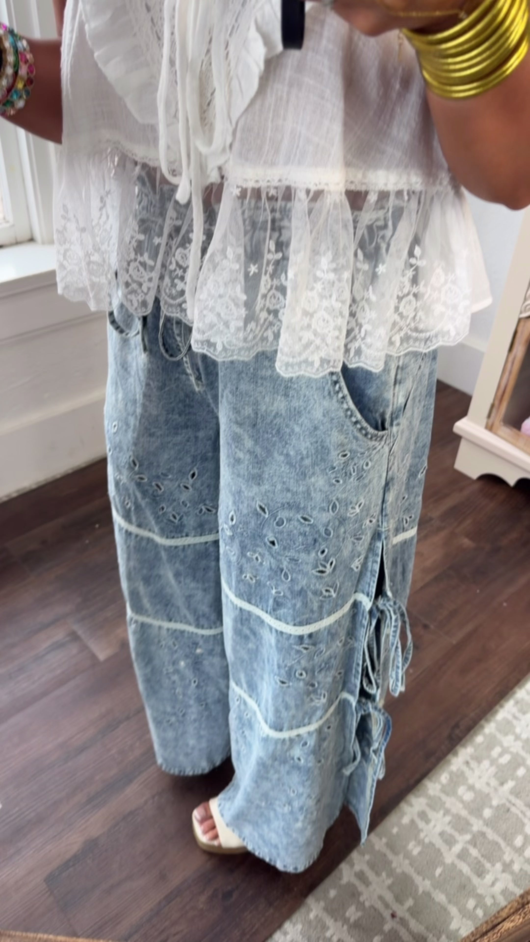 パンツ diante EMBROIDERY DAMAGE DENIM パンツ EMBROIDERY DAMAGE