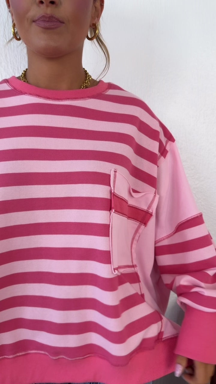 Easy Love Oversized Sweatshirt, Dk. Pink/ Lt. Pink