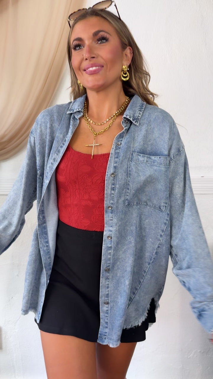 Double Layered Lace Tank, Chili Oil