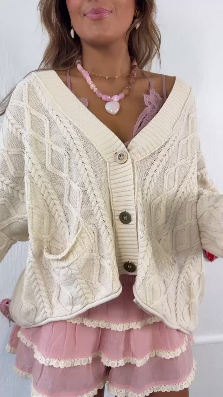 Sunday Slouch Cardigan, Natural