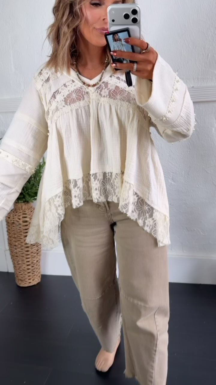 Coraline Lace Blouse, Natural