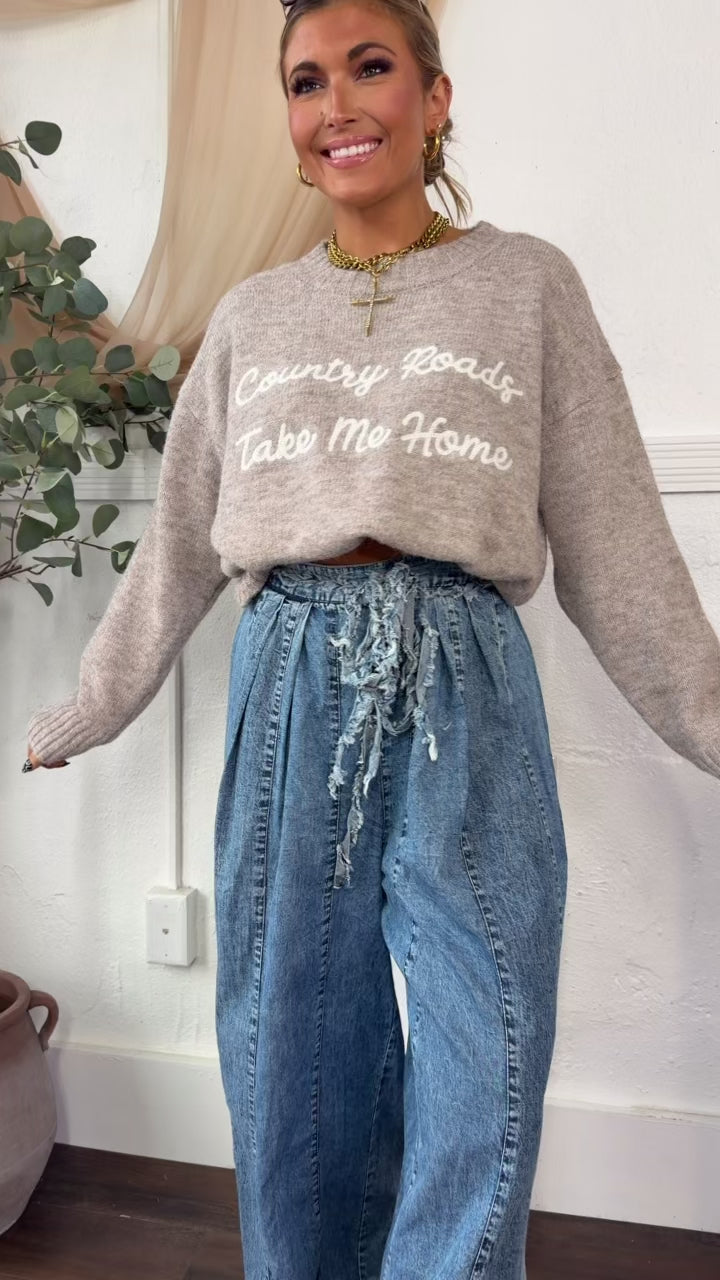 Country Roads Sweater, Taupe