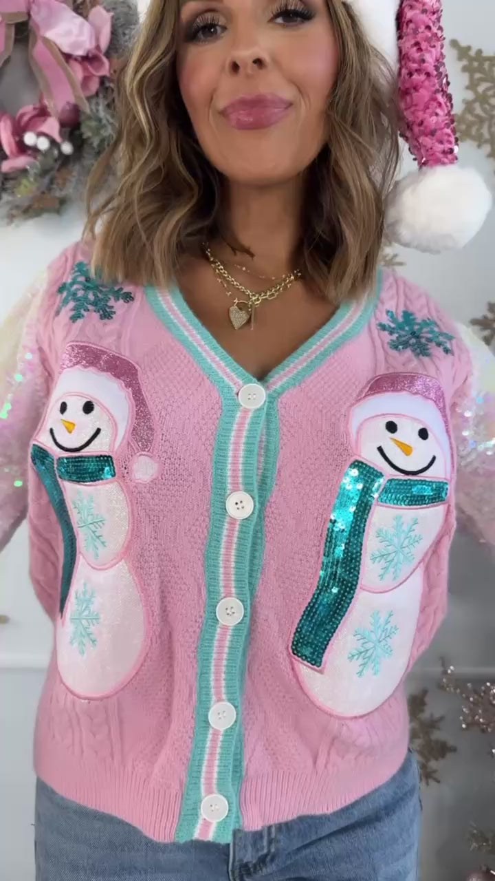 Frosty Glow Cardigan, Pink