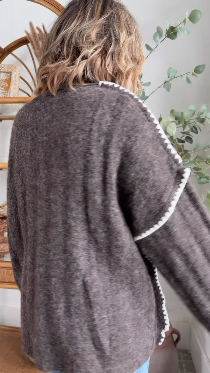 Rosewood Manor Cardigan, Dark Brown