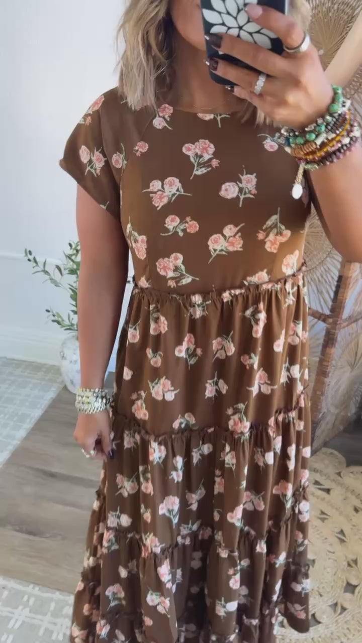 Autumn Ease Maxi Dress, Brown