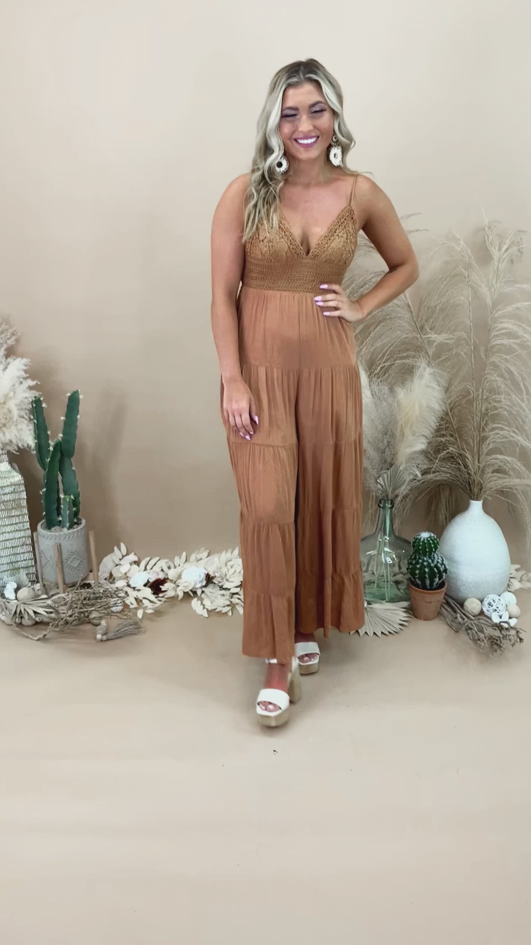 Ophelia Lace Jumpsuit, Ginger