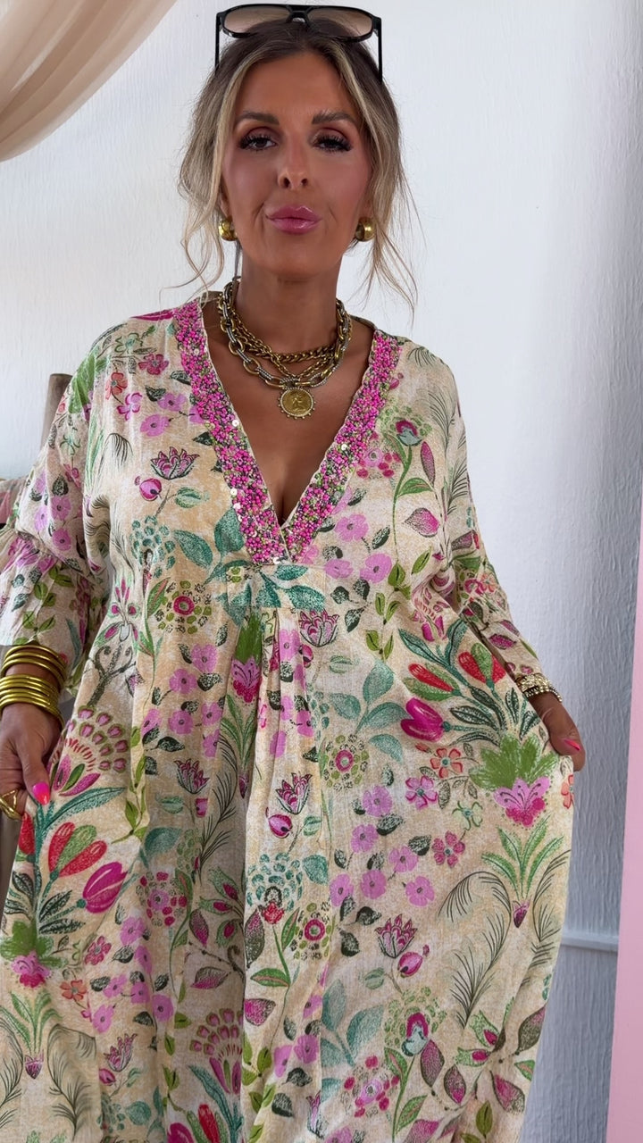 Flower Child Maxi Dress, Vanilla Multi