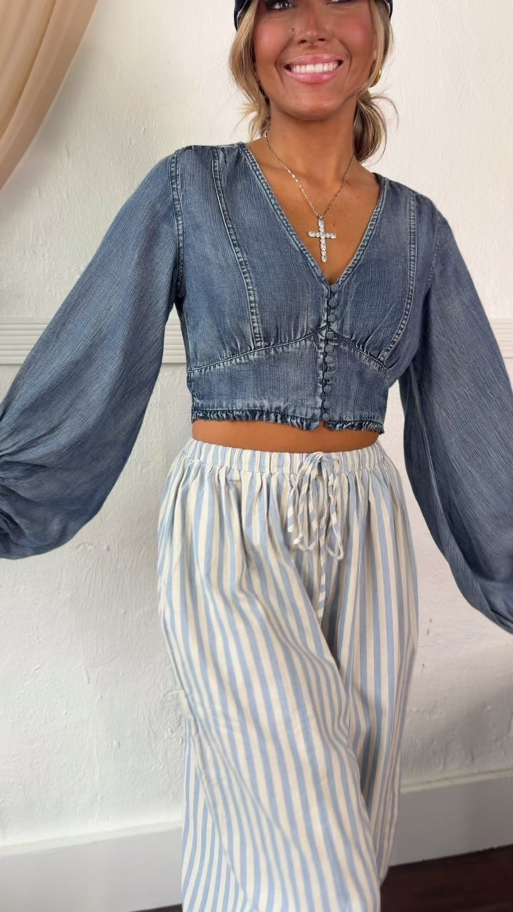 Crossroads Top, Dk Denim