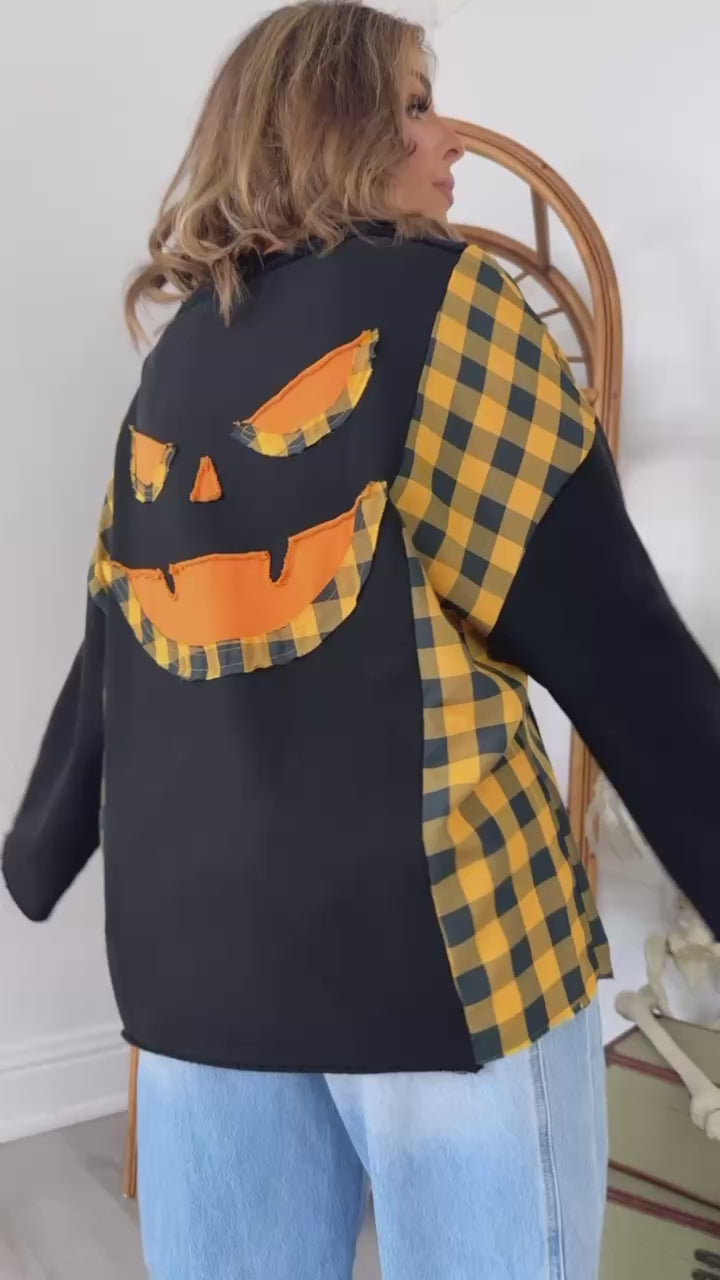 Jack O' Lantern Sweater Top, Black