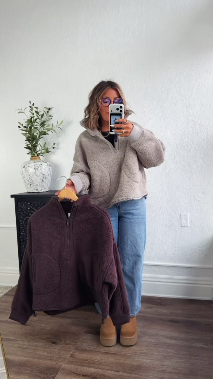 The Summit Quarter Zip Sherpa, Espresso