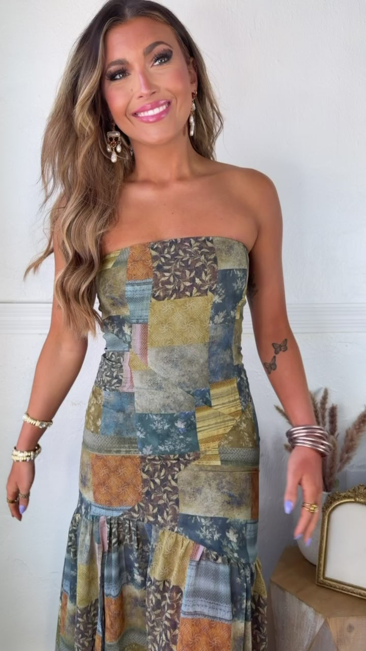 Golden Willow Maxi Dress, Midnight