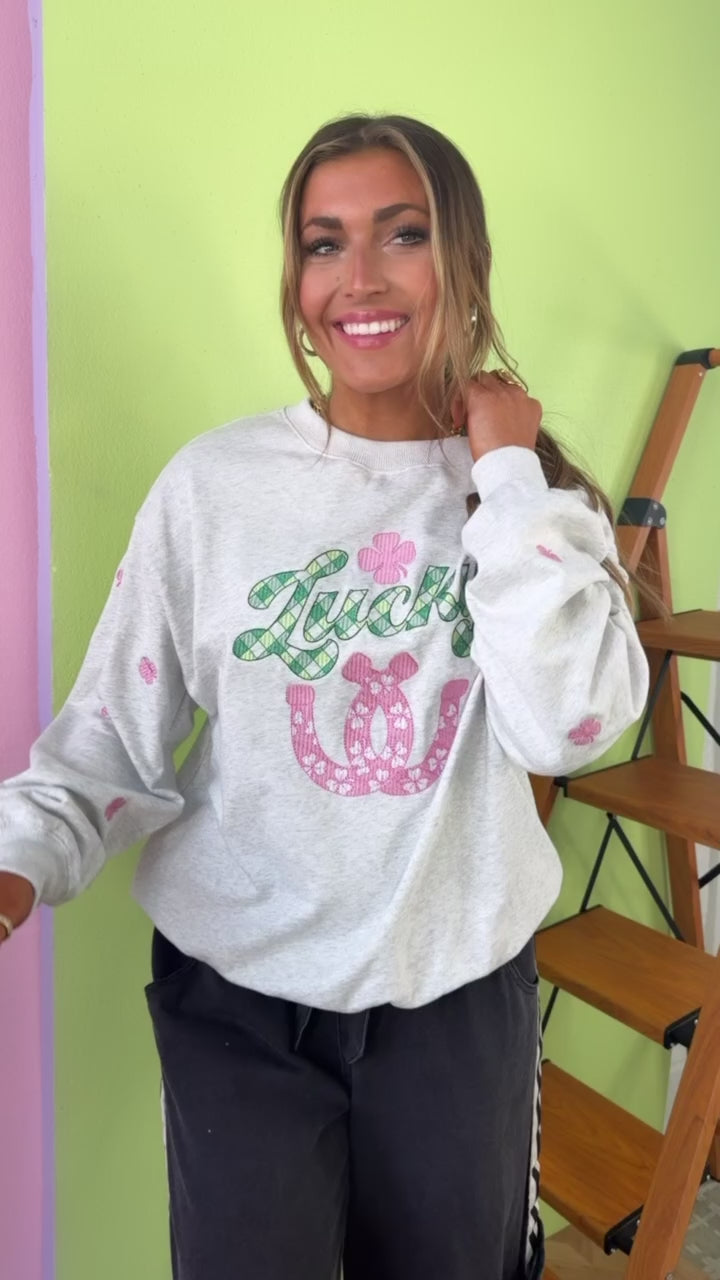 Clover Club Crewneck, H.Grey