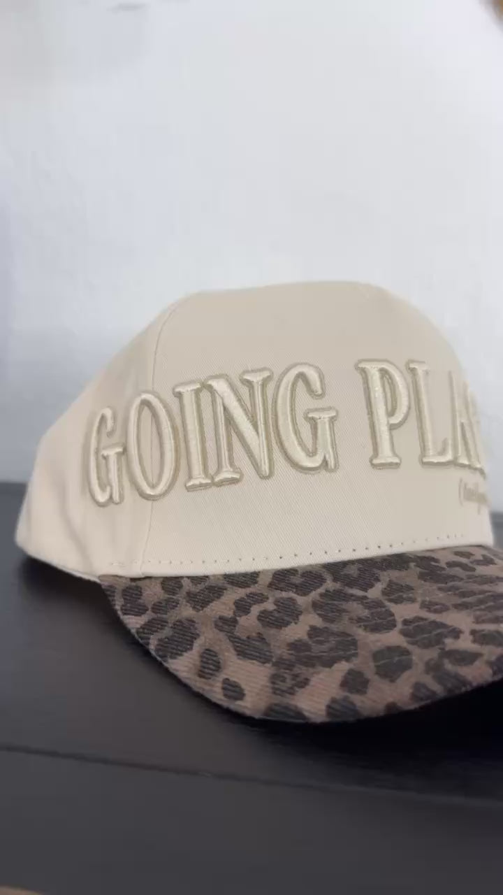 Going Places Trucker Hat, Leopard/Natural