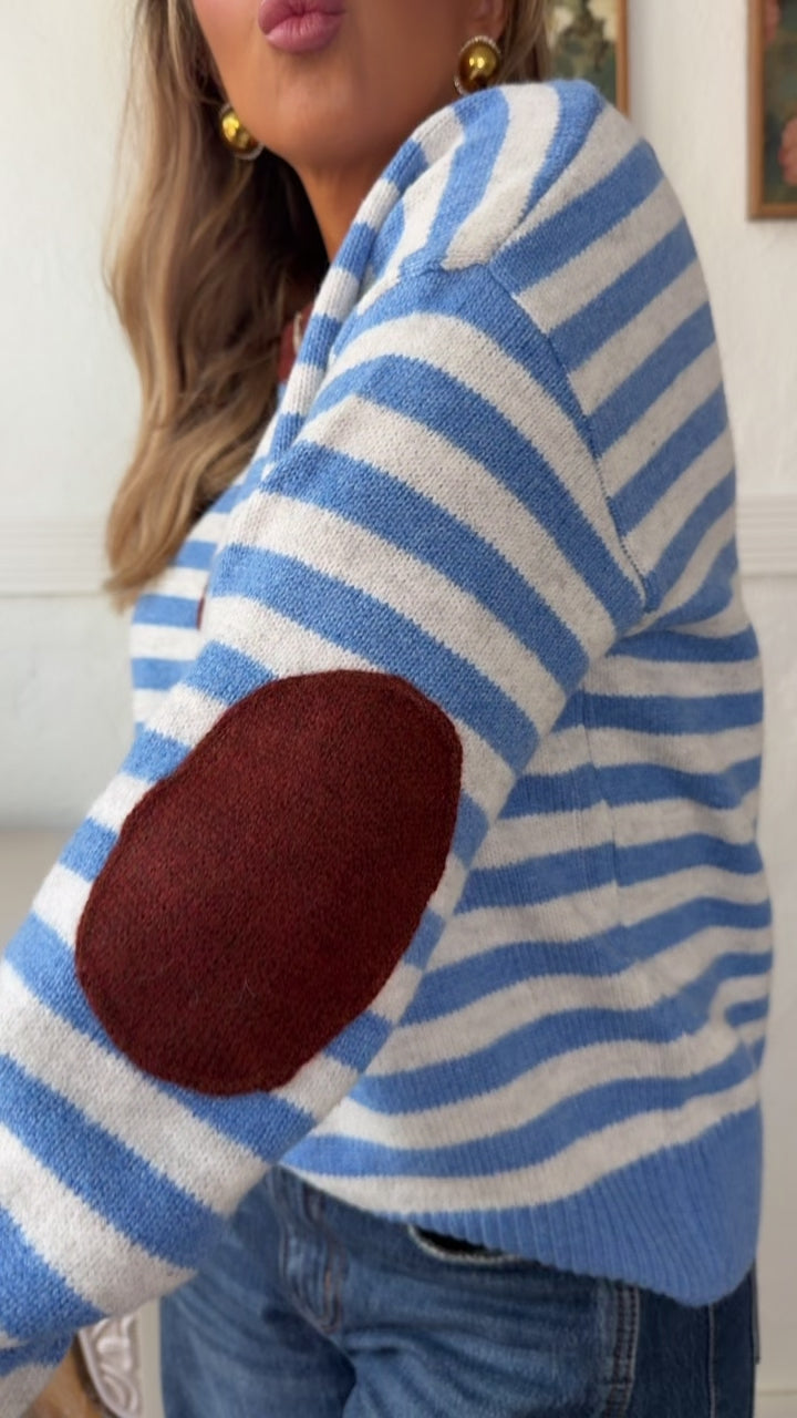 Lighthouse Lane Stripe Top, Capri/Dove