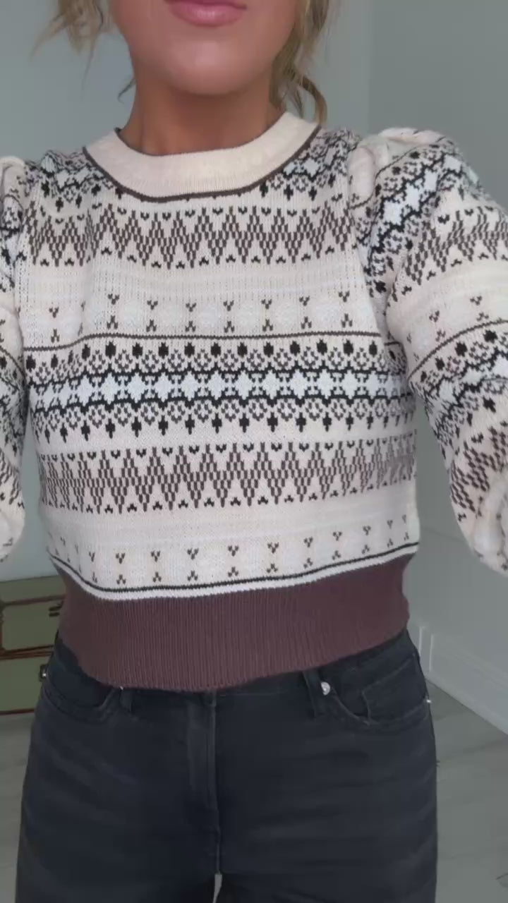 Maple Mist Sweater, Brown Multi