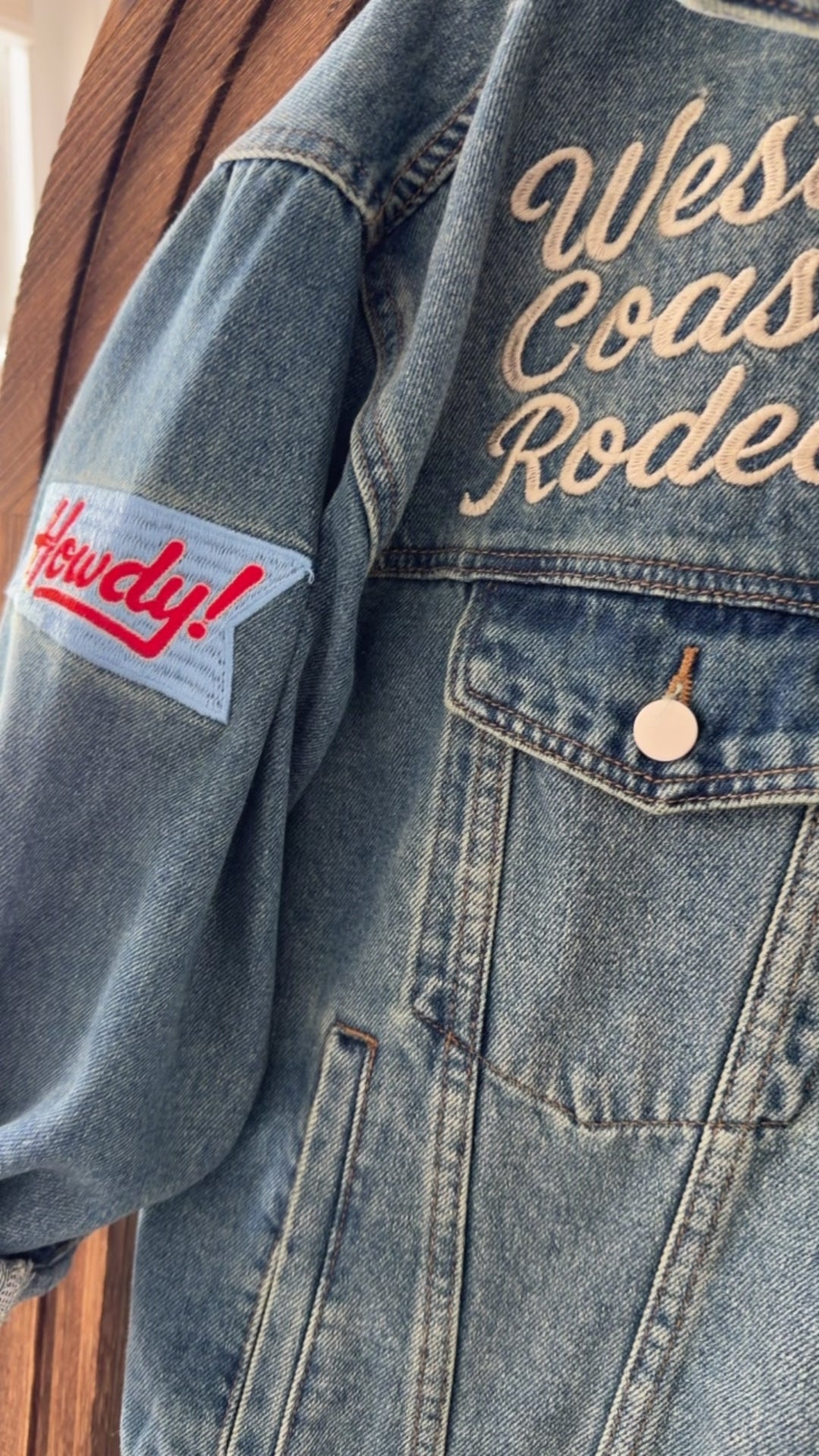 Denim Cowgirl Oversized Jacket, Denim Blue