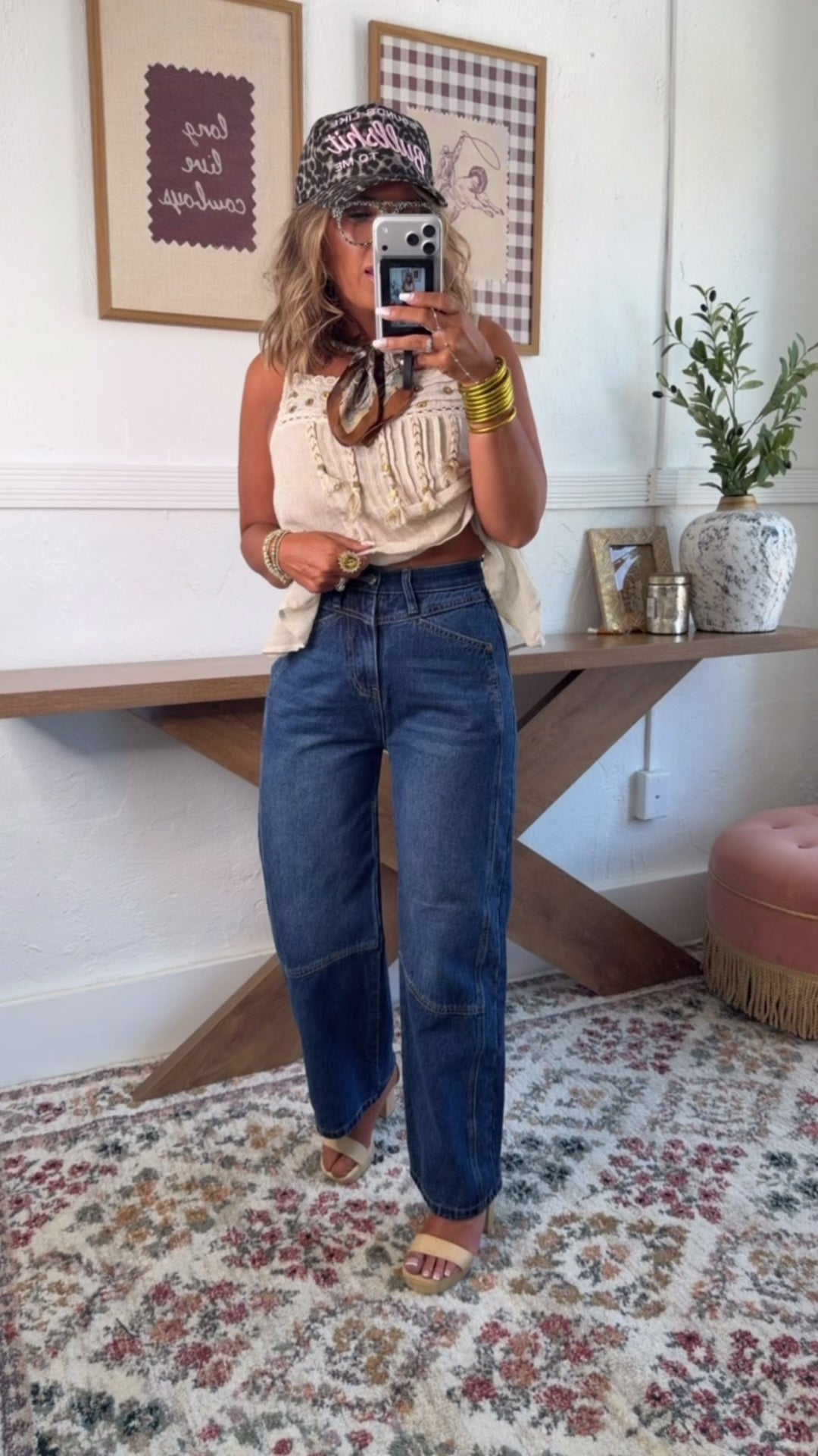 Rome Curve Barrel Jean, Dark Wash