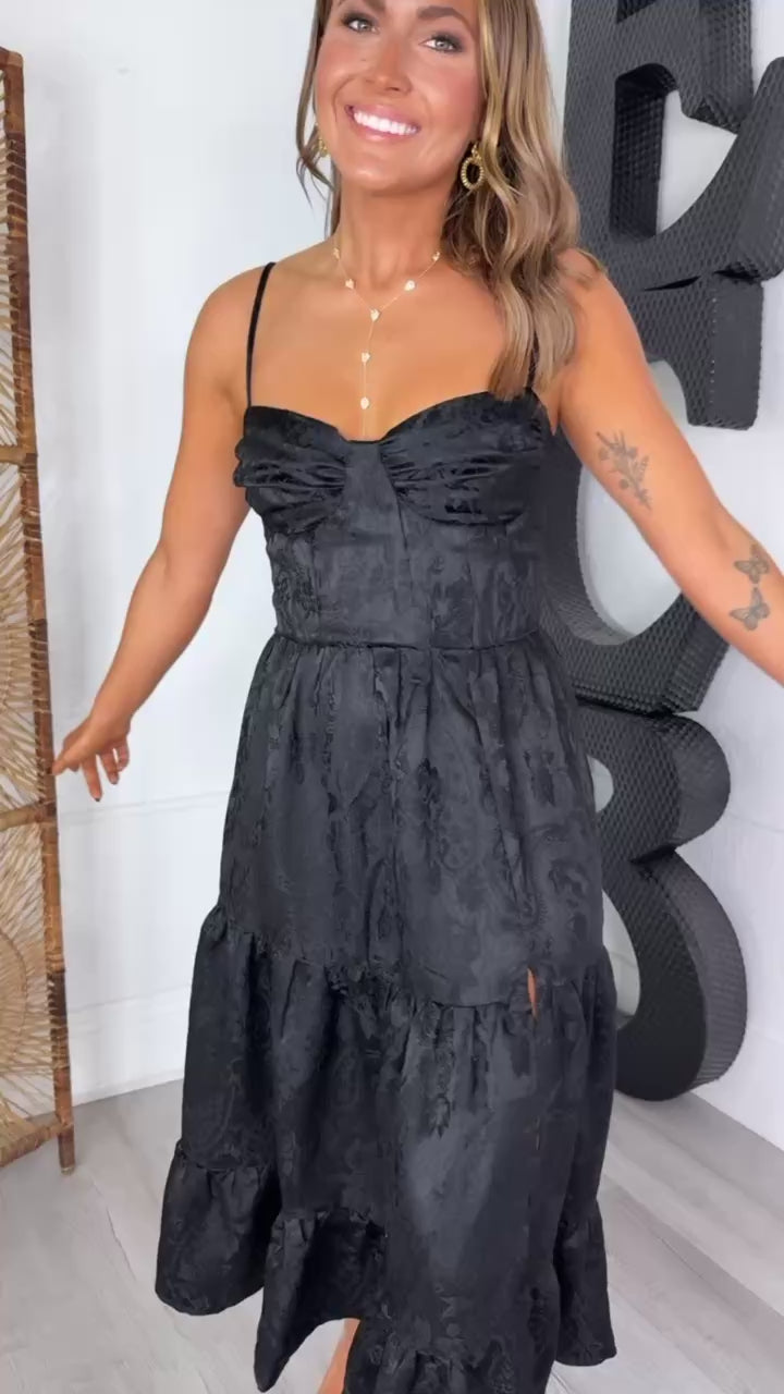 Throne Heart Lace Dress, Black