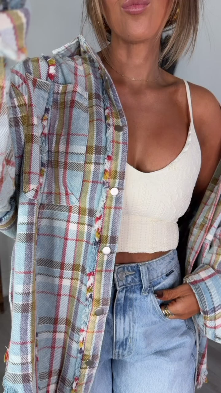 Sunbleach Flannel Top, Lt. Blue