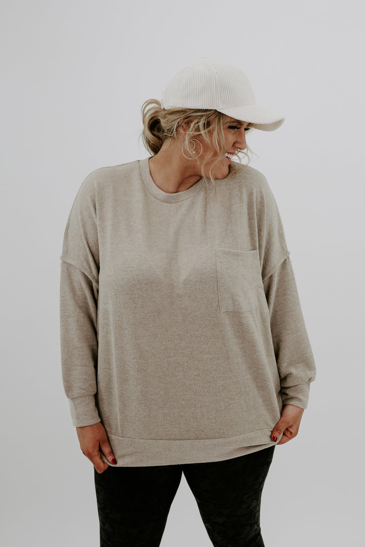 Best Ever Oversized Sweater , Heather Cocoa