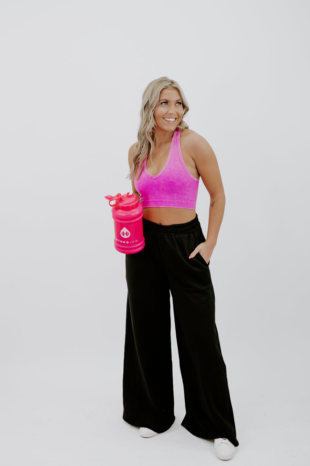 Daily Wear Cropped Tank, Neon Pink