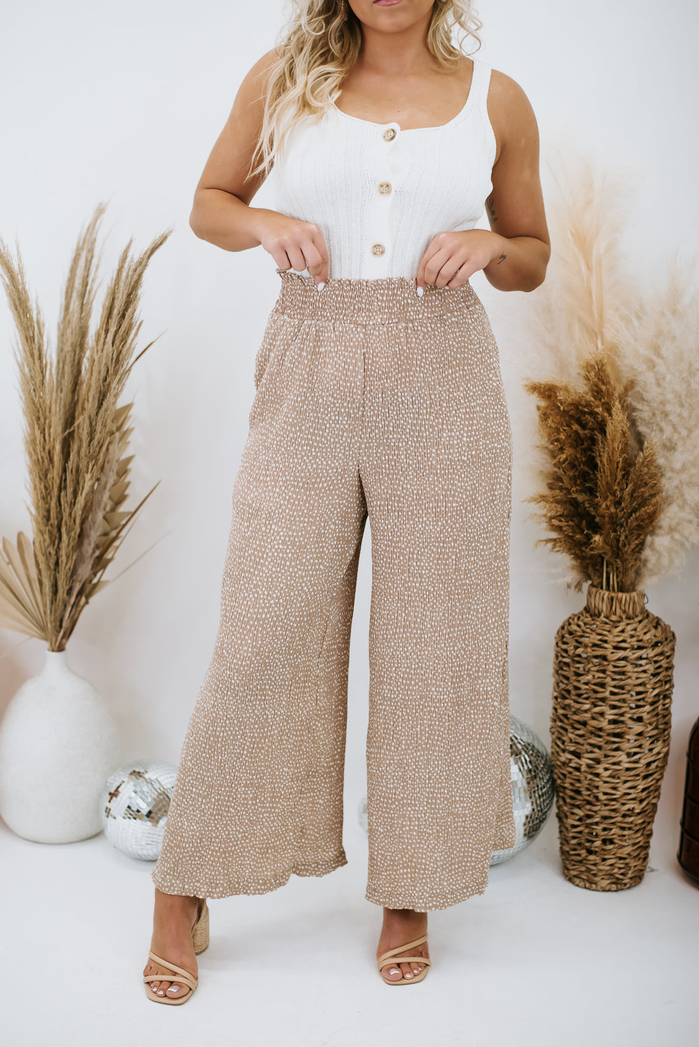 Better Days Dotted Pant, Taupe