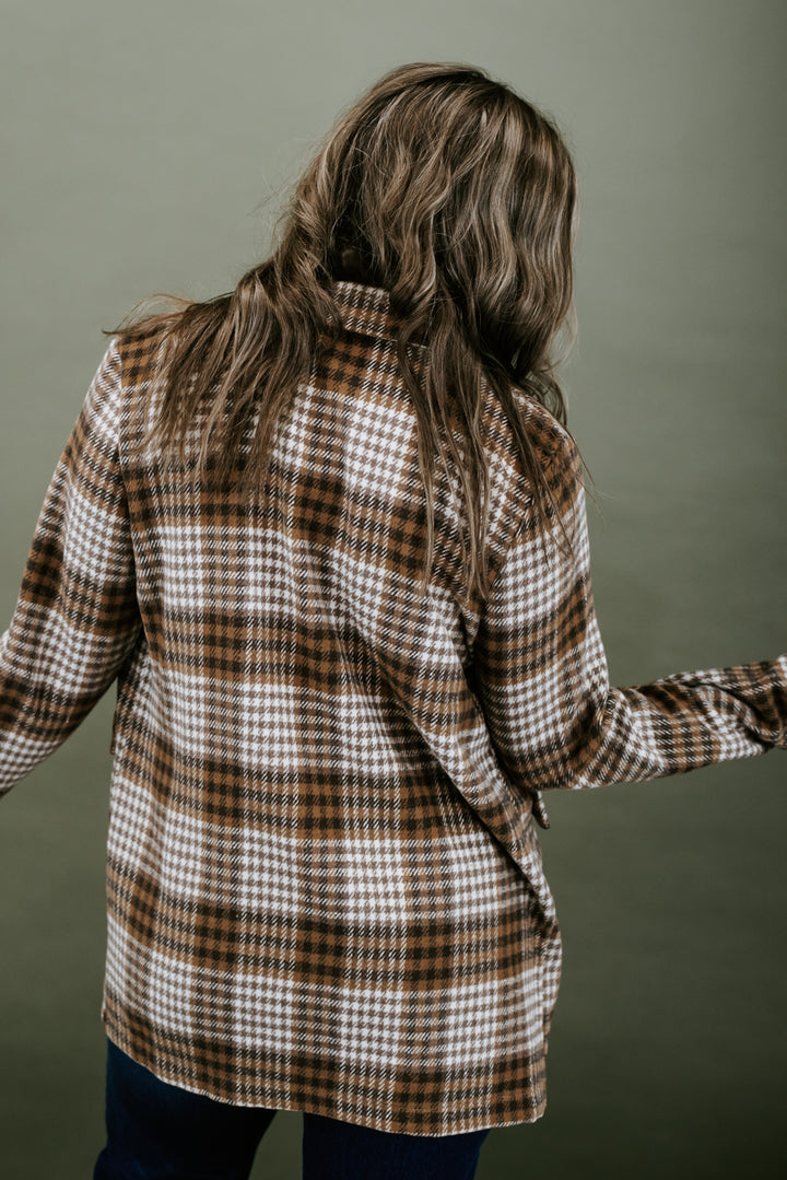 So Chic Plaid Blazer , Brown