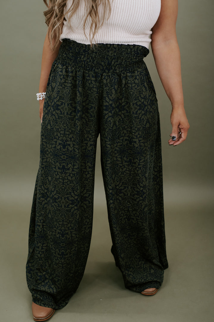 All She Wrote Wide Leg Pant , Navy/Olive