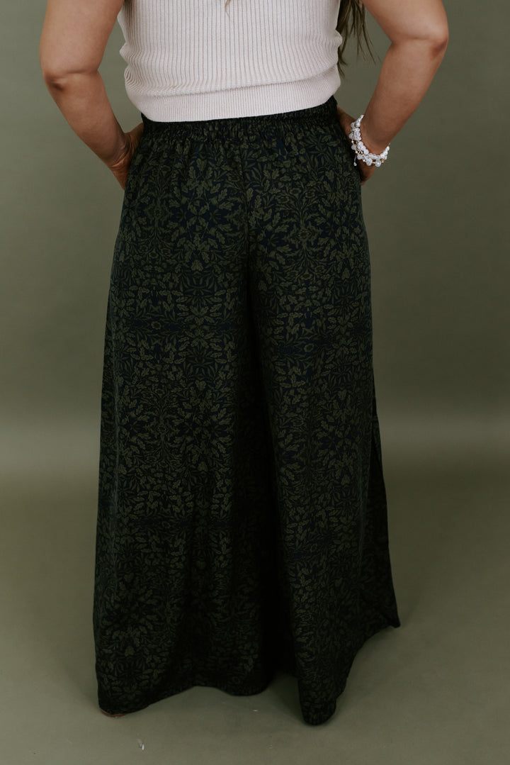 All She Wrote Wide Leg Pant , Navy/Olive