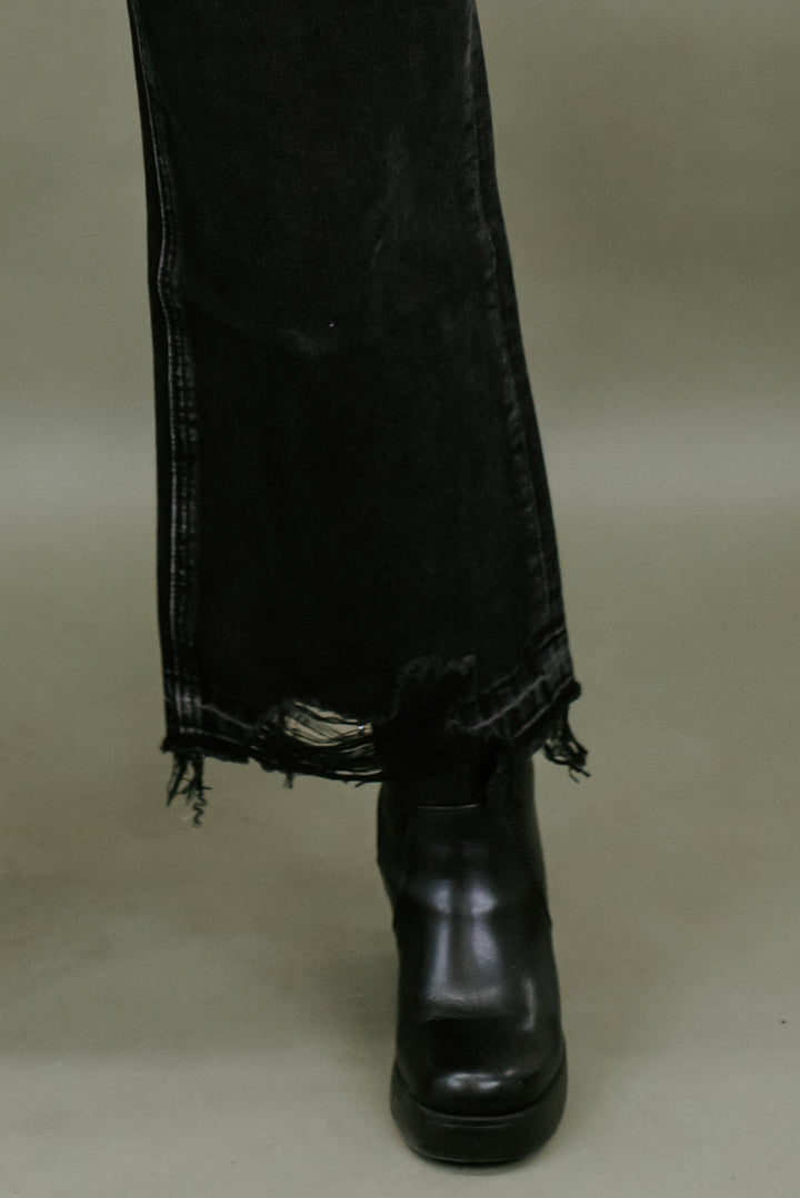 Ryder Wide Leg Jeans, Black VERVET