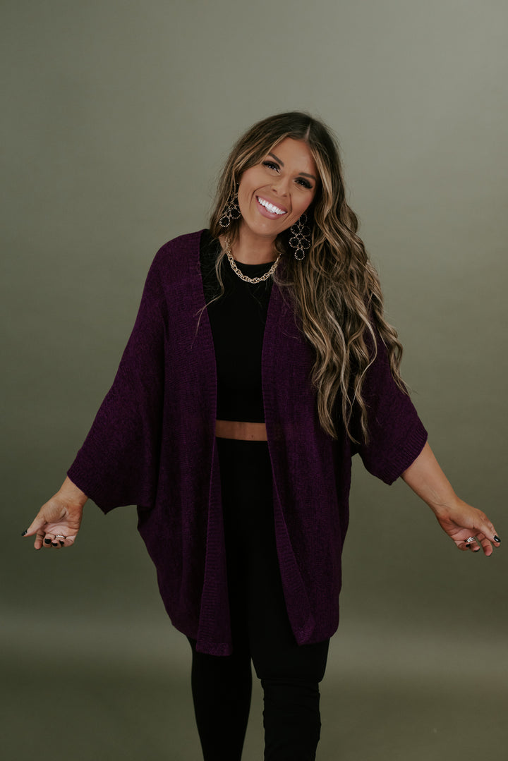 All You Need Slouchy Cardi, Plum