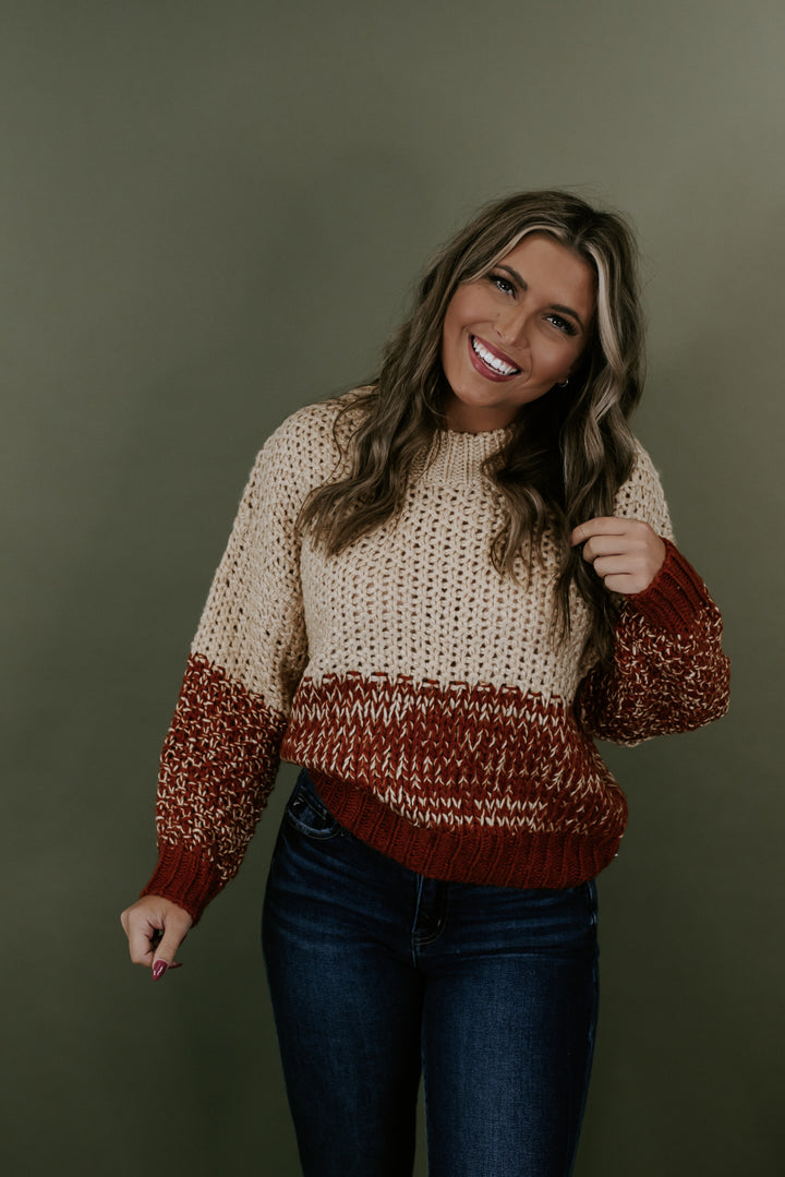All The Feels Knit Sweater, Rust