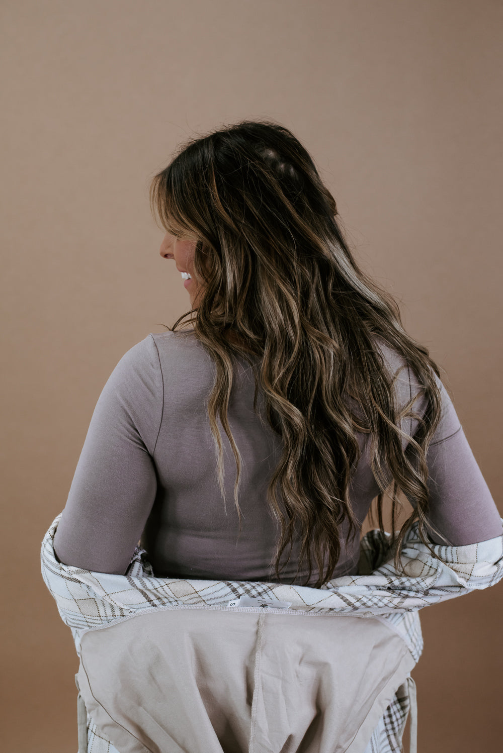 Double Layered Long Sleeve Crop , Mocha