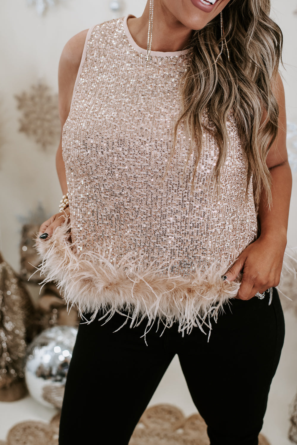 Most Shine Sequin Top, Gold