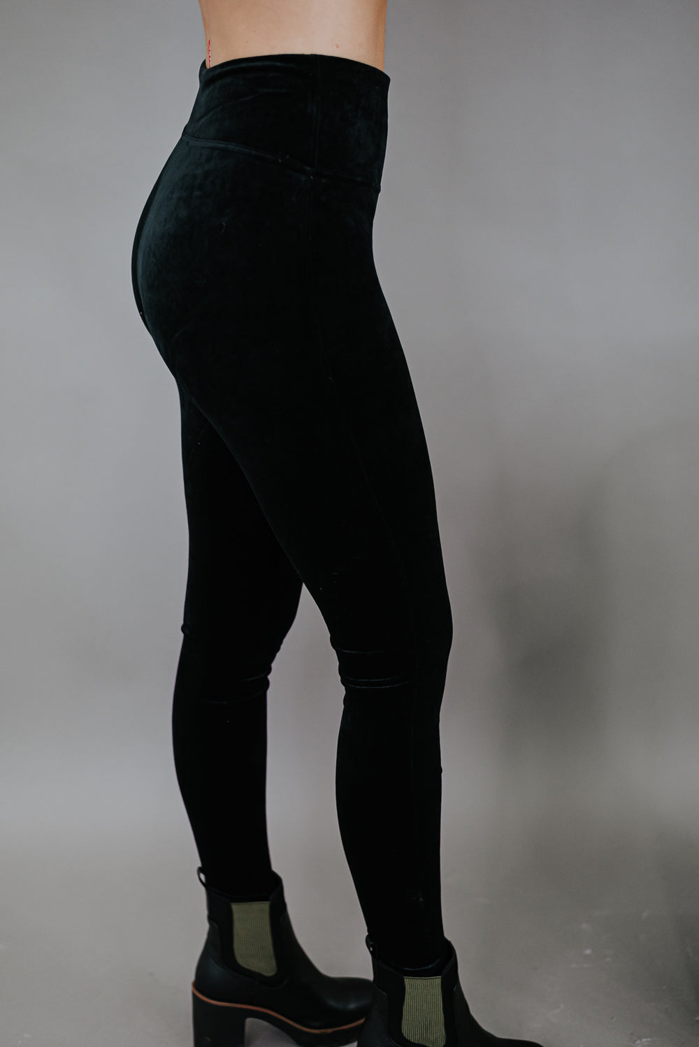 Spanx velvet high waisted sculpting leggings in black