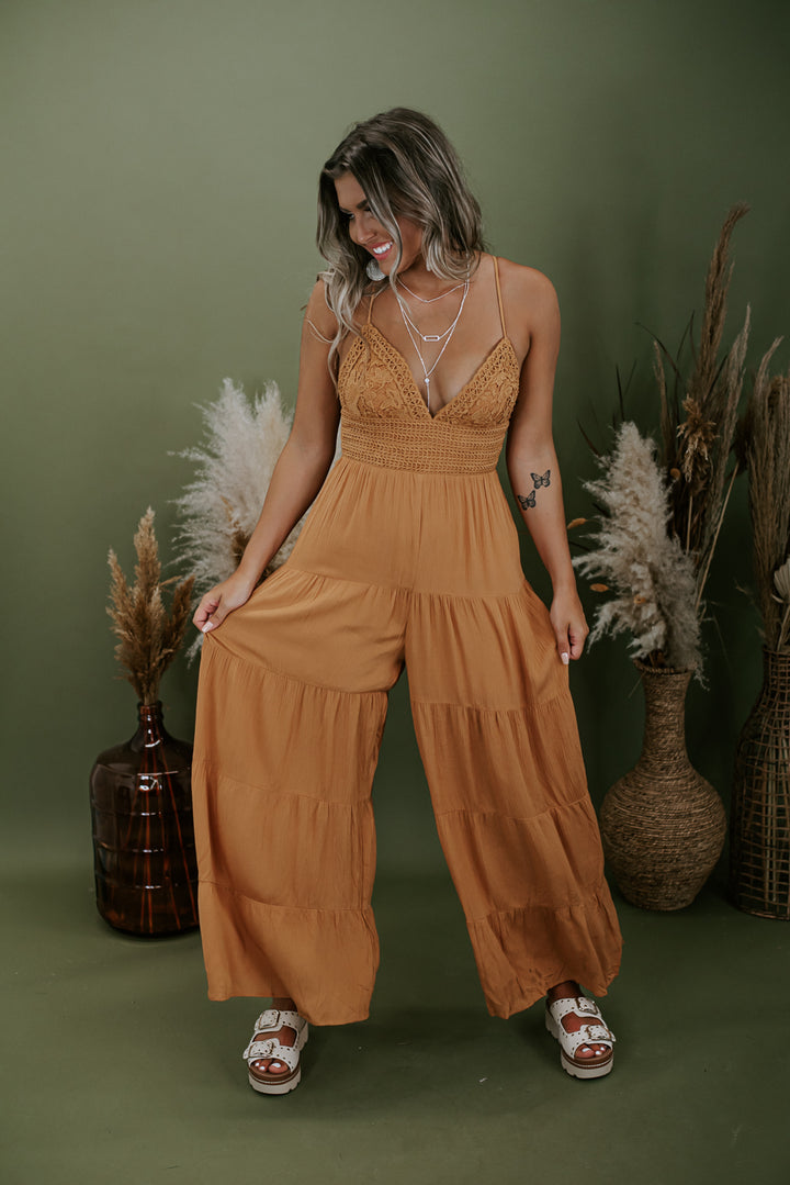 Ophelia Lace Jumpsuit, Ginger