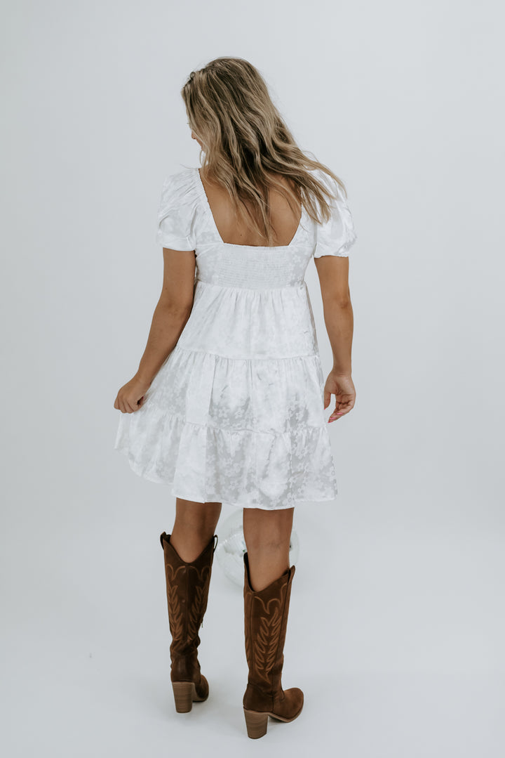 Midnight Daisy Mini Dress, White