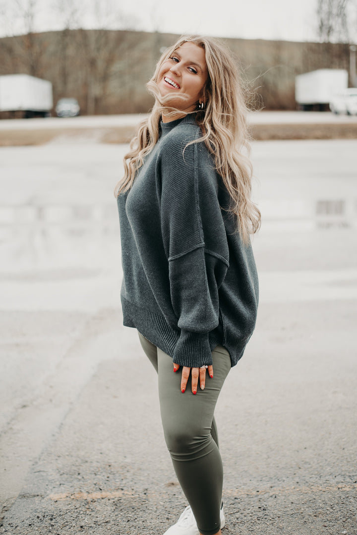 Adore You Oversized Sweater, Charcoal