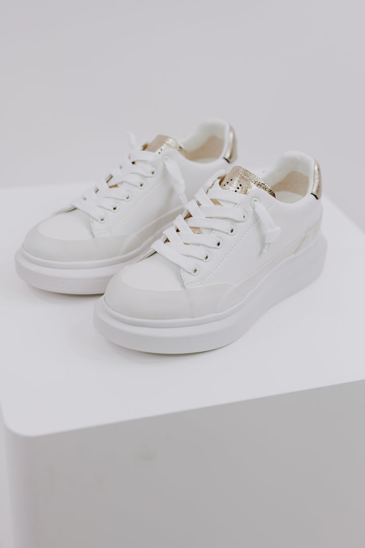 VH Angela Platform Sneaker, White/Gold