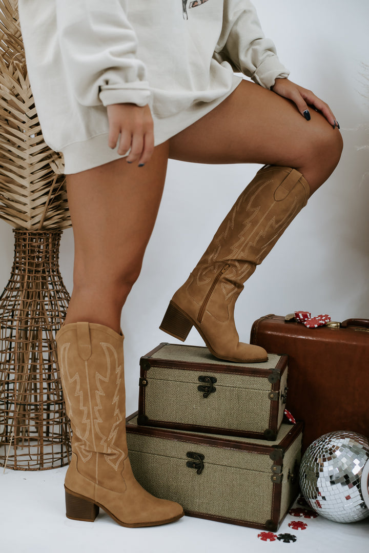 Almost Famous Heeled Boot, Camel
